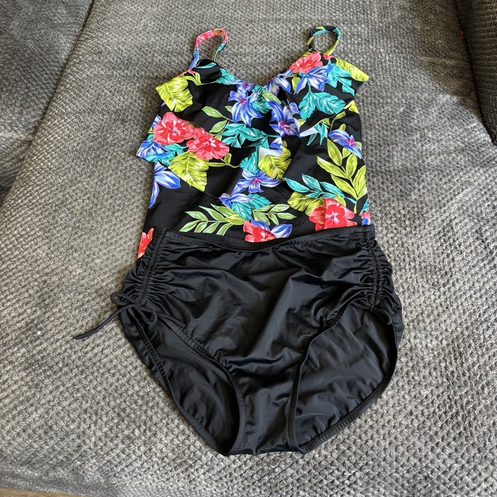 Ruby Ribbon Bora Bora Tankini Swim Set 1486 Tropical Delight Size 8 TummyControl
